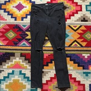 Old Navy Black Skinny Jeans with Distressed Details